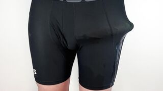 Immense beef whistle arms-free-for-all rectal vibro jizz shot in cock-squeezing trousers