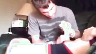 Roommates Filmed Getting a Blowjob by a Twink