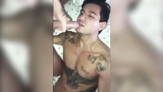 Big-Cock Latin Guy Gives Blowjob to Amateur Asian