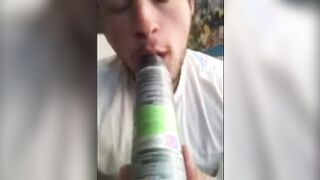 Skinny Amateur Hunk Sucks Cock