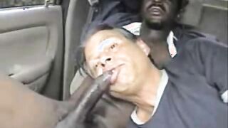 Outdoor Interracial Blowjob with a Big Cock