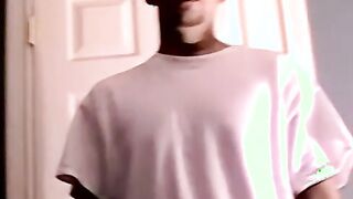 Deviant hung amateur strips naked and beats his fat cock