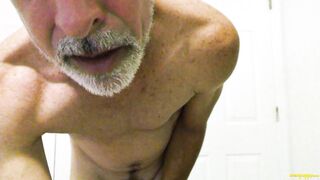 Bum chum DILF Richard Lennox's huge spear in stockings