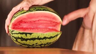 Muscular Stud Fucks and Cums on Watermelon