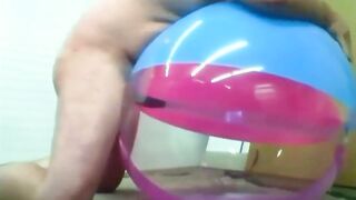 Daddy Plays with Inflatable Beach Ball Sex Toy