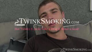 Chainsmoker Alex Greene jerked and shot a hot load after burning a half pack of cigar