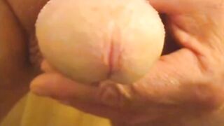 Smooth Grandpa Strokes His Uncut Cock