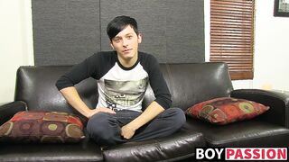 Solo twink stroking and pulling his cock for the camera