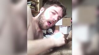 Big-Cock Blowjob and Cum Load with Amateur Buddies