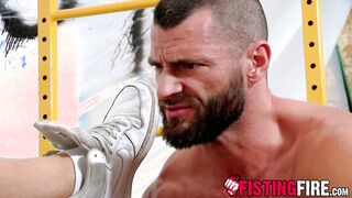 Jake Morgan stretches Drew Dixons amazing ass with his bare hands