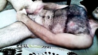 Hairy Horny Daddy Strokes His Big Cock6666