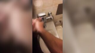 Hardcore Action in the Bathroom with Gaping and Handjobs