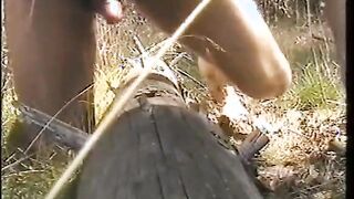 Outdoor Handjob Fun: Tree Trunk Humping Adventure33333