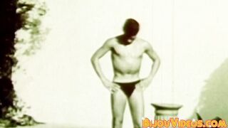 Classic muscle gay studs wanking their hairy cocks hardcore