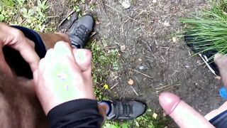 Wanking in the Woods: Old and Young Handjob Adventure