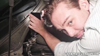 Kinky Max Adonis fixes my car problem by deepthroating my shaft