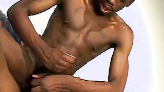 Black jocks Peanut and Pinky argue who is got a bigger BBC so they fuck each other to