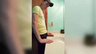 Big-Cock Latin Hunk Jerks Off in Bathroom3333