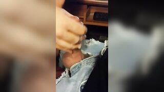 Big Cock Handjob - Buddy's Cum as Lube