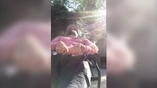 Outdoor Masturbation: He Strokes It in the Garden