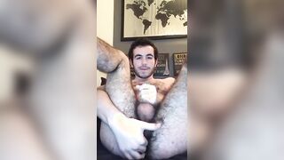 Hairy Hole Fingered by a Horny Hunk