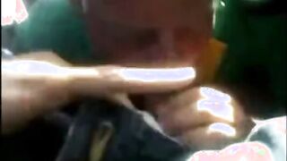 Stranger Sucks Dad's Cock in Car - Amateur Outdoor Blowjob