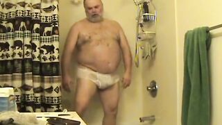 Daddy's Brief Shower Masturbations