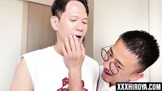 Hiroya moves from lips to nipples to the big hard tool of his sweet student1