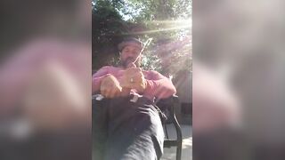 Outdoor Masturbation: He Strokes It in the Garden8888