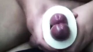 Twinks Playing with a Cock Sleeve and Cumming Hard1