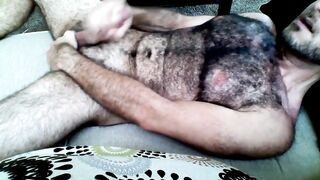 Hairy Horny Daddy Strokes His Big Cock1f