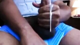 Hung Black Stud Strokes His Big Cock