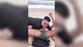 Poking on the beach.
