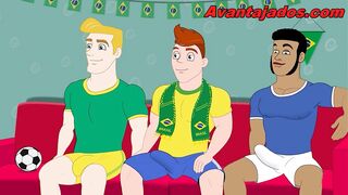 Orgy with naked Brazilian soccer players