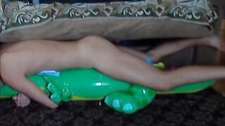 Twink Rides His Inflatable Alligator Sex Toy35