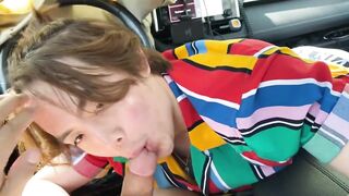 Chinese Twunk Inhales Humungous White Fuckpole & Guzzles Fountain in the Truck