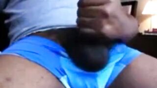 Hung Black Stud Strokes His Big Cock34f