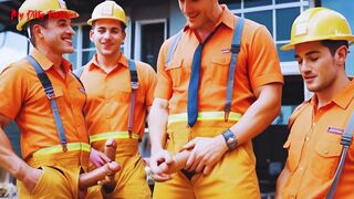 Mischievous Ass bandit Romp with Construction Employees