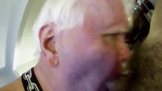 Close-up of Amputee Grandfather Butt licking Sniffies Boy's Bum