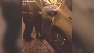 amateur dude depantsed and smacked in the street by his buddy after pub