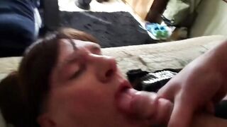 Crossdresser Swallows Amateur Couple's Cum4r