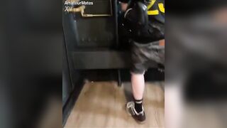 Amateur stud caught in public urinal (he can't urinate so he chooses to masturbate off)