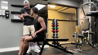 penetrating the arse of the dark-haired boy from the gym