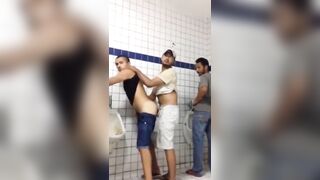 Public Restroom Hookup Caught on Webcam