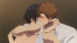 Kaji fucks Fukami raw on the hotel bed after the shower ◌ Gay Hentai Anime