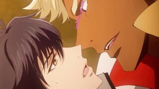 Fiery prince claims bride with soft yaoi kisses & deep loving animation sex