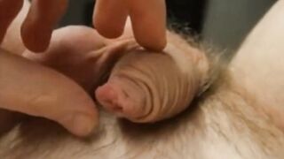 Twink Plays With His Small Uncut Cock on Webcam